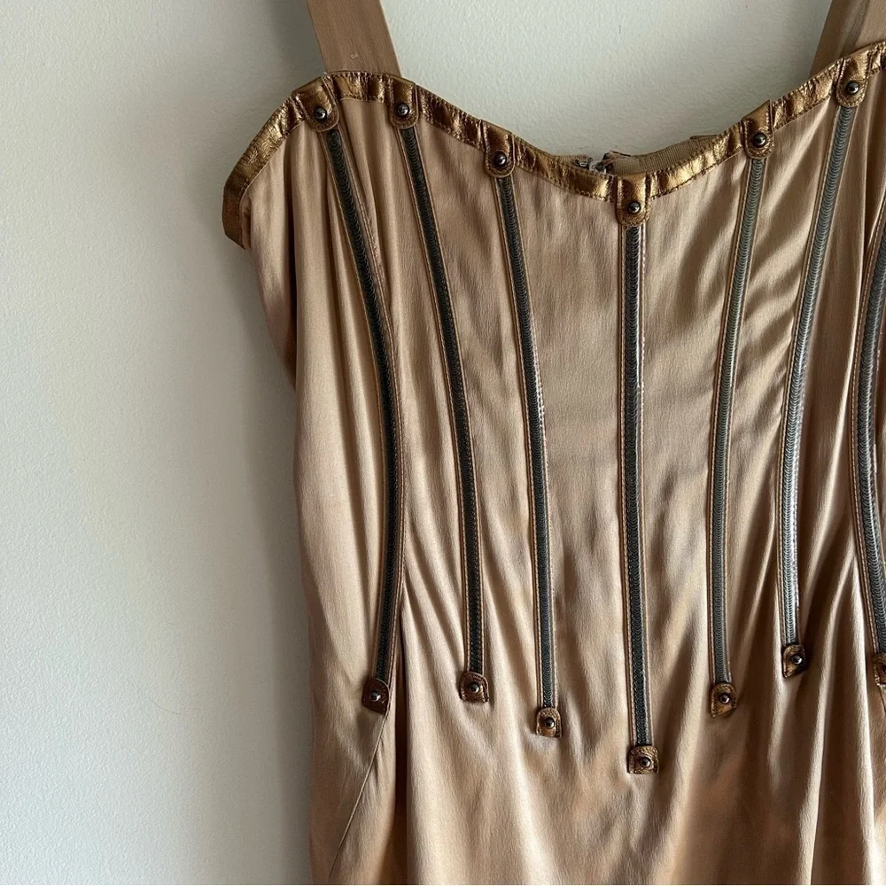 Vintage Dolce & Gabbana F/W 2007 Silver Zipper Dress sz 46 - Picture 13 of 16